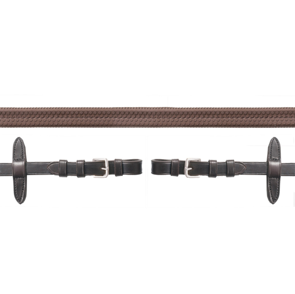 Schockemöhle Gummizügel mit Schnalle - dark brown/silver, Größe Full