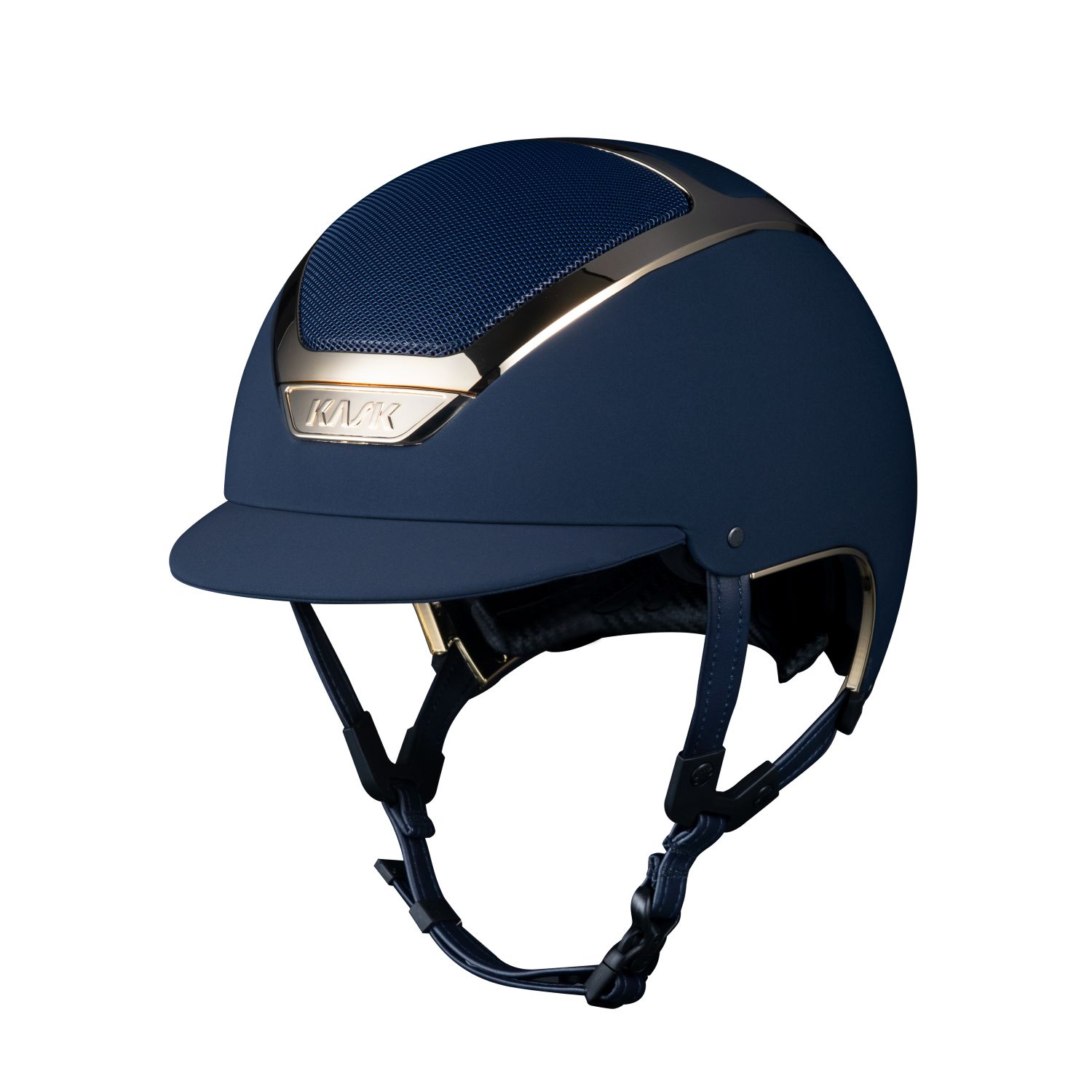 KASK Dogma Chrome Reithelm inkl. Liner - navy/gold, Größe 59