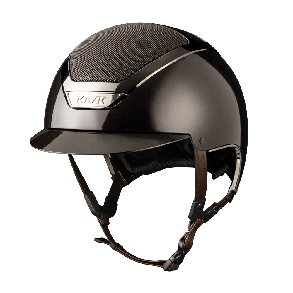 KASK Dogma Pure Shine Reithelm inkl. Liner - espresso brown, Größe 56