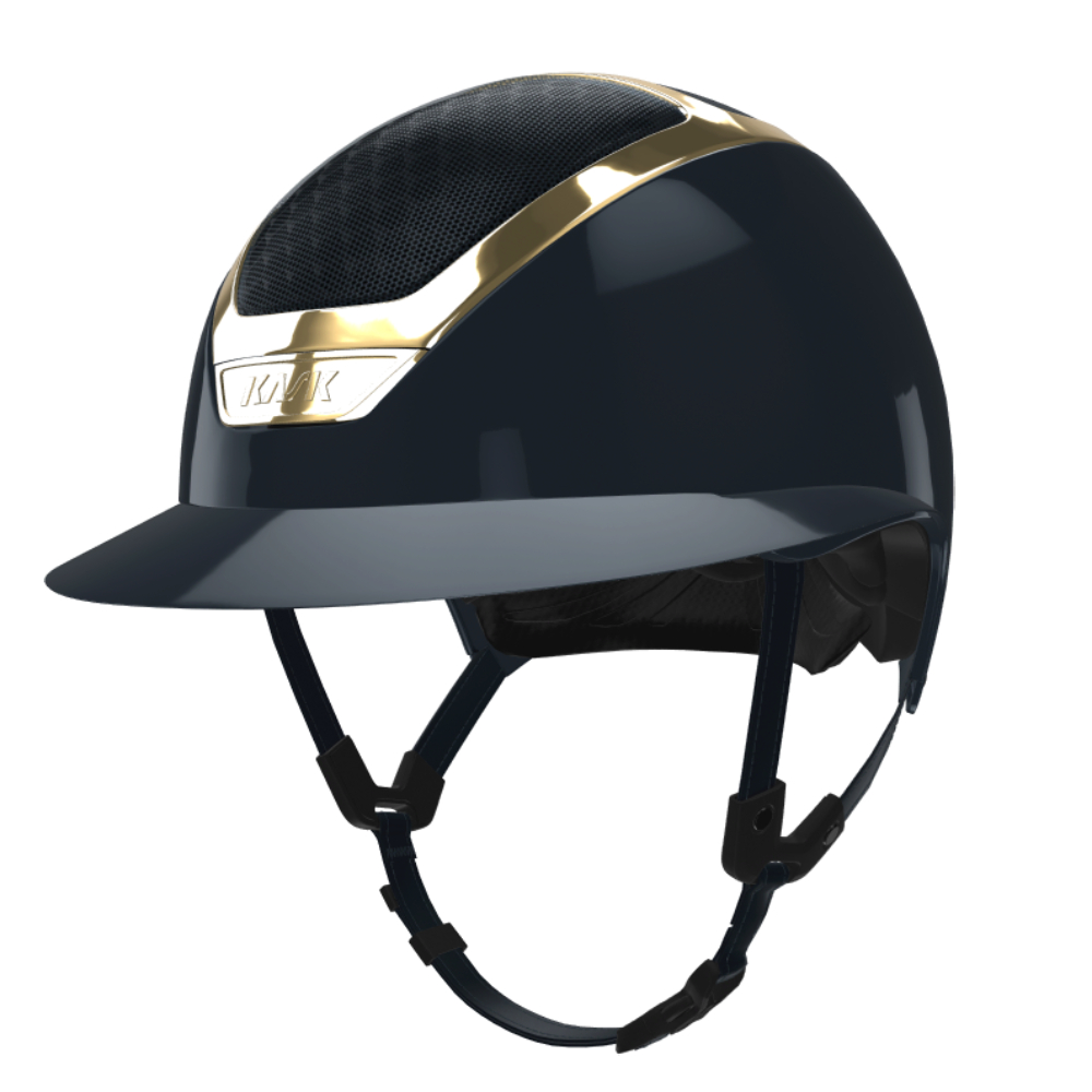 KASK Star Lady Pure Shine Reithelm inkl. Liner - navy/gold, Größe 61