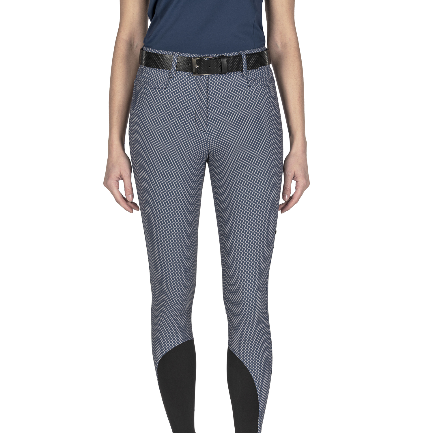Equiline Erbiefh High Waist Vollgrip Reithose Damen - diplomatic blue print, Größe 36