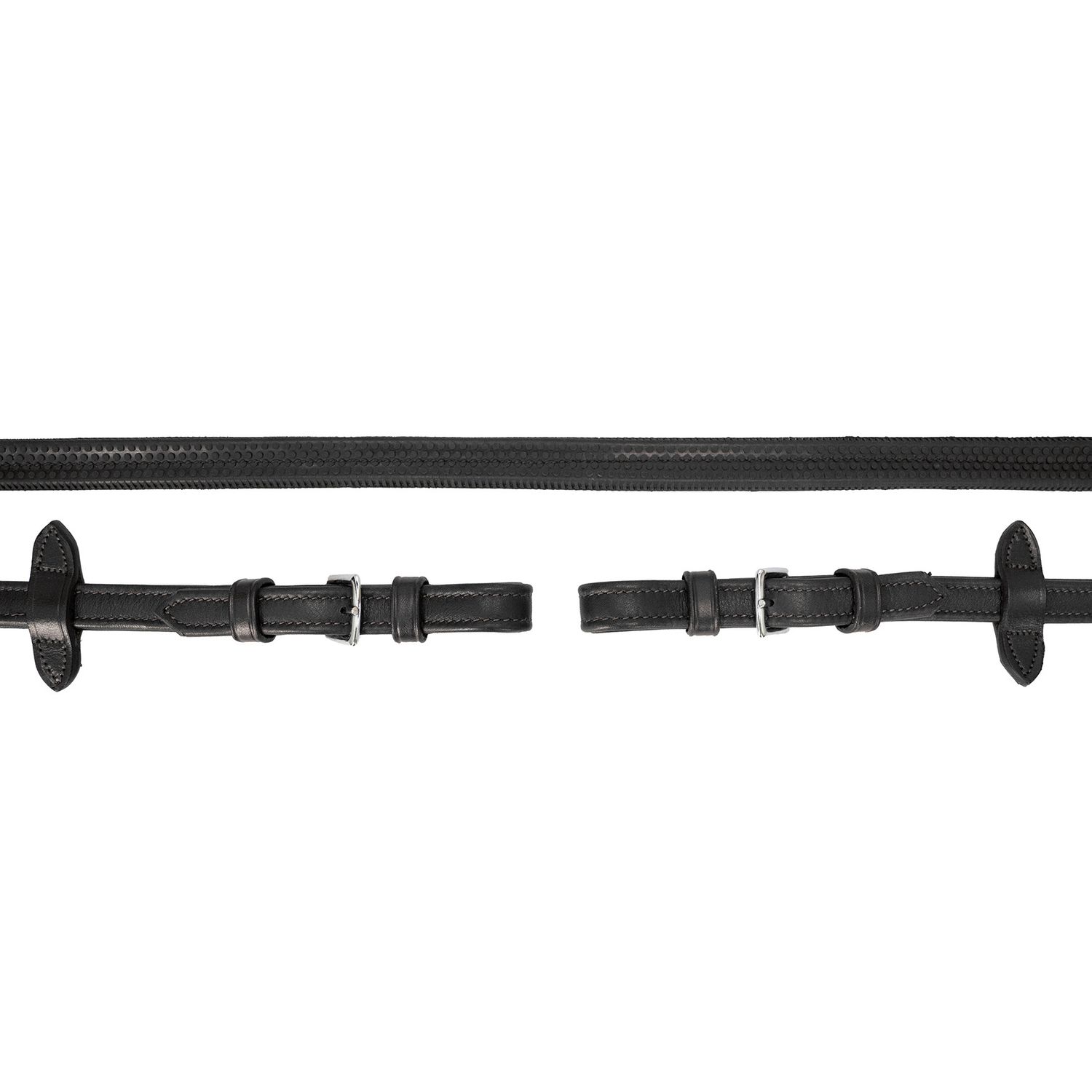Schockemöhle Durasoft Gummi Zügel - black/silver, Größe Warmblut