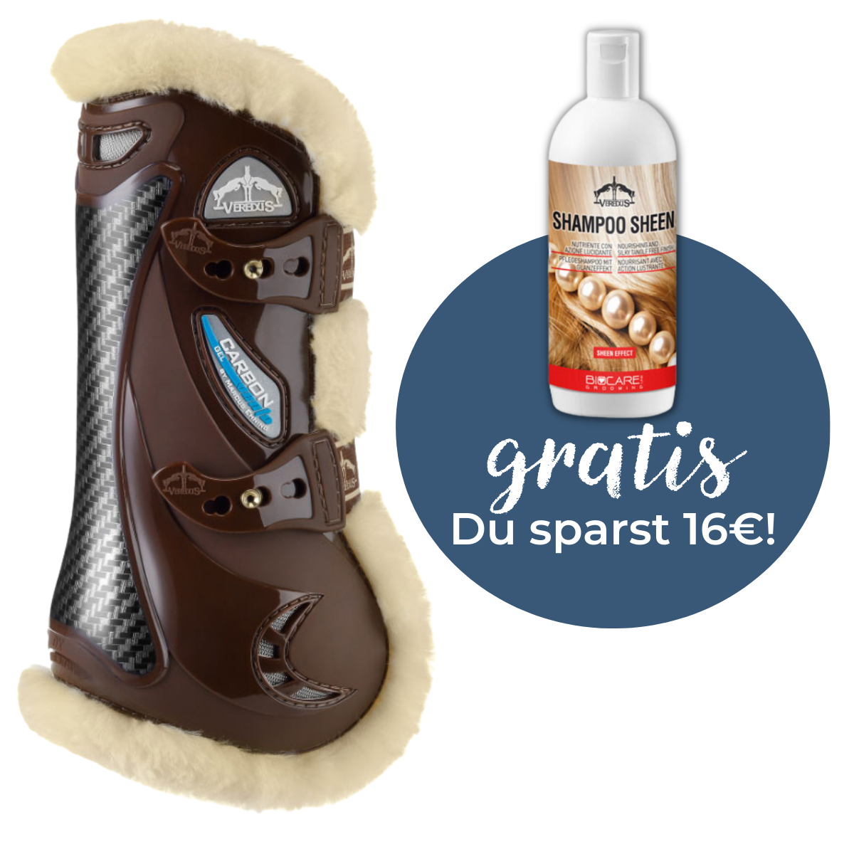 Veredus Gamasche Carbon Gel Vento Save the Sheep + GRATIS Shampoo Sheen - braun, Größe L