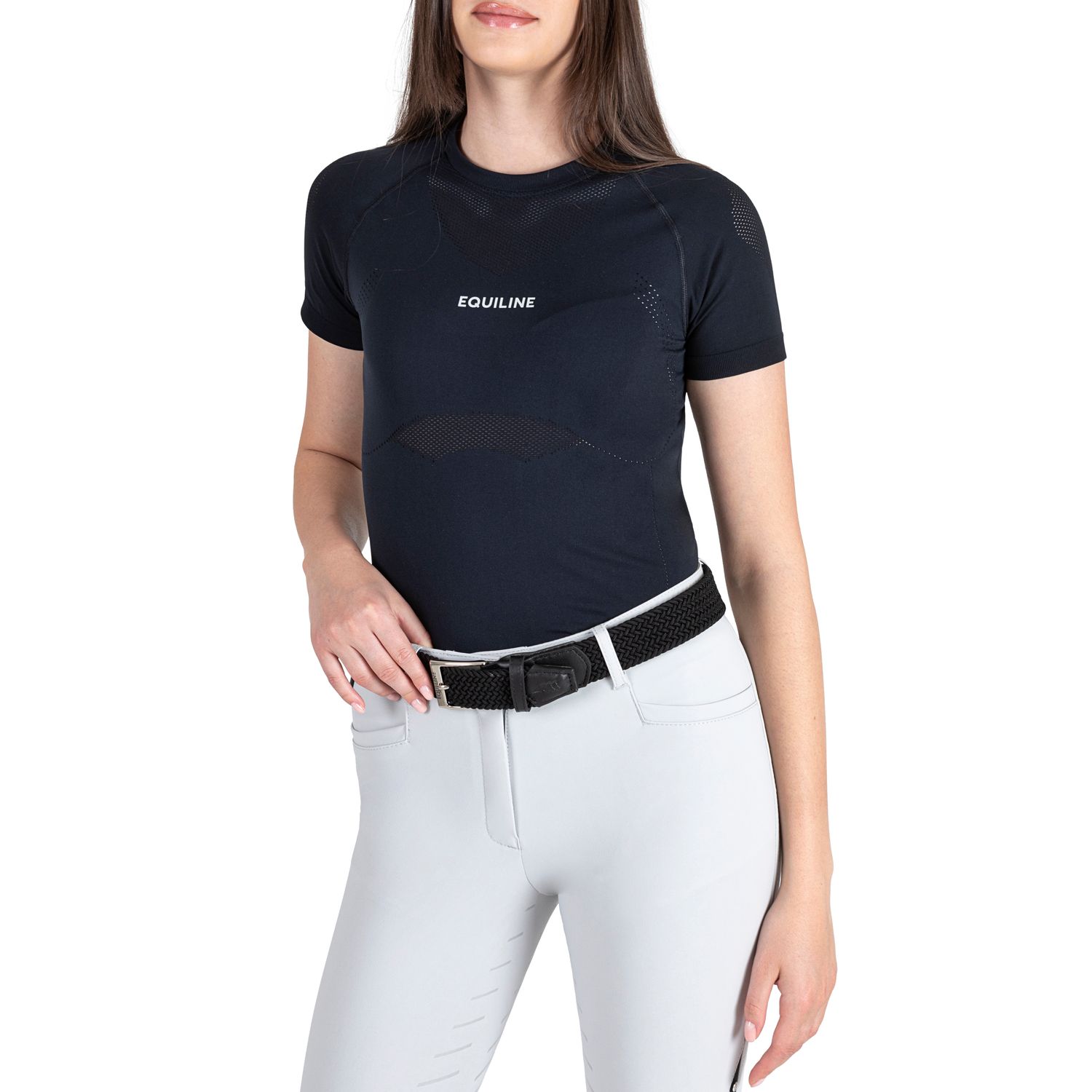 Equiline Cianec Nahtloses Damen-T-Shirt - blau, Größe XL-XXL