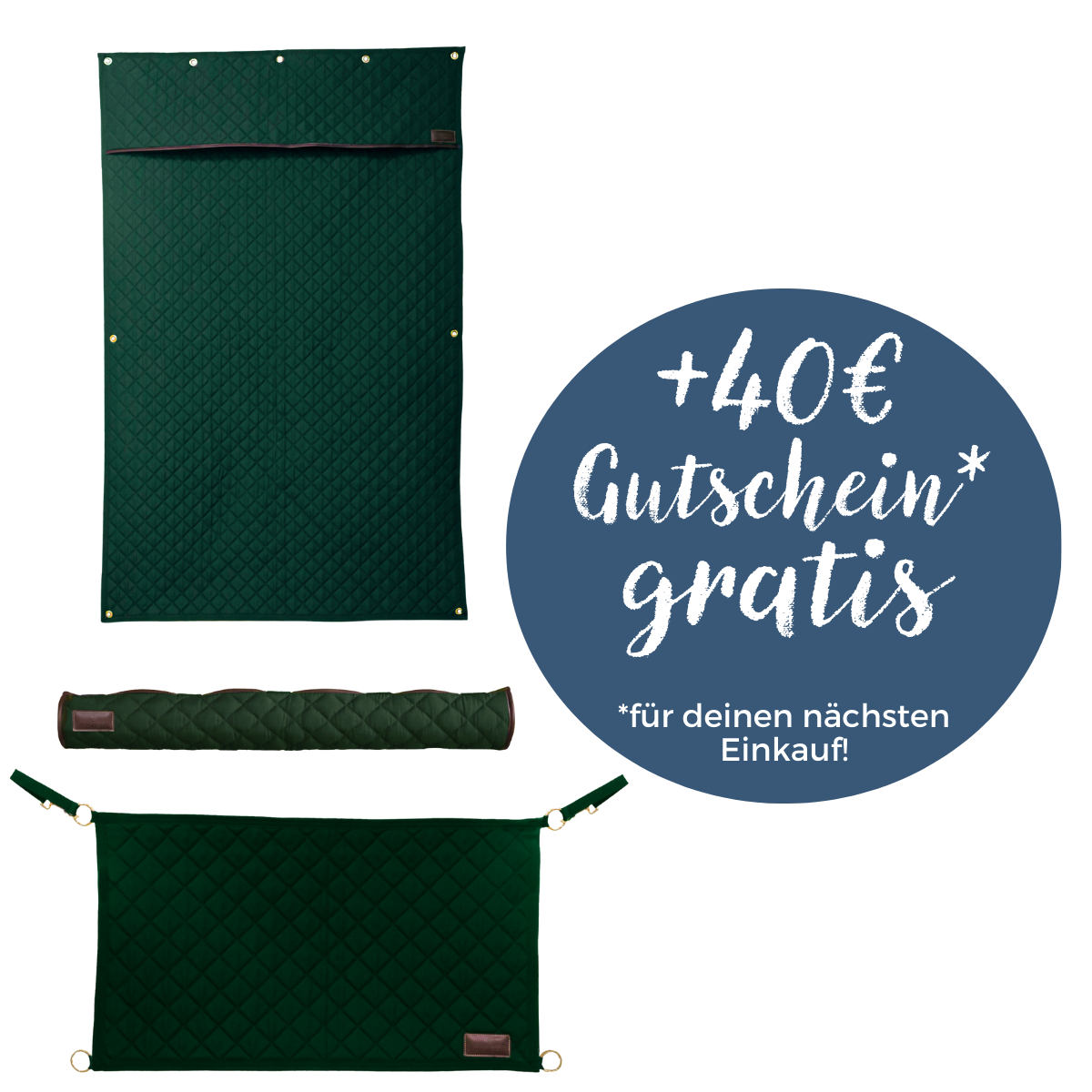 Kentucky Horsewear Boxenwandvorhang mit Boxentürvorhang und Kopfschutz + GRATIS 40 Euro Einkaufsgutschein - dunkelgrün