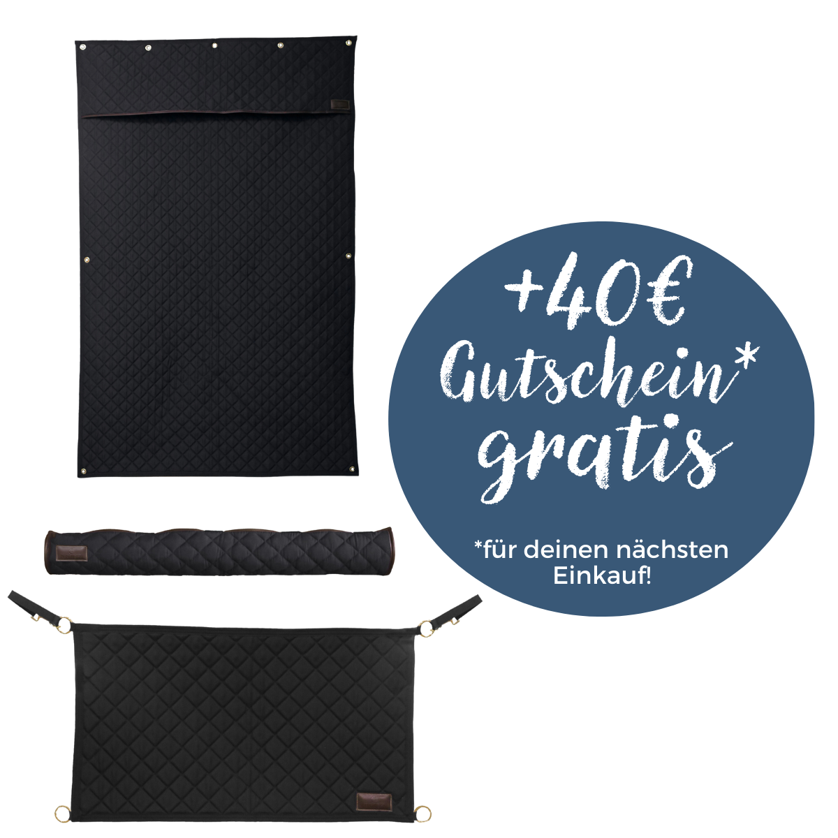 Kentucky Horsewear Boxenwandvorhang mit Boxentürvorhang und Kopfschutz + GRATIS 40 Euro Einkaufsgutschein - schwarz