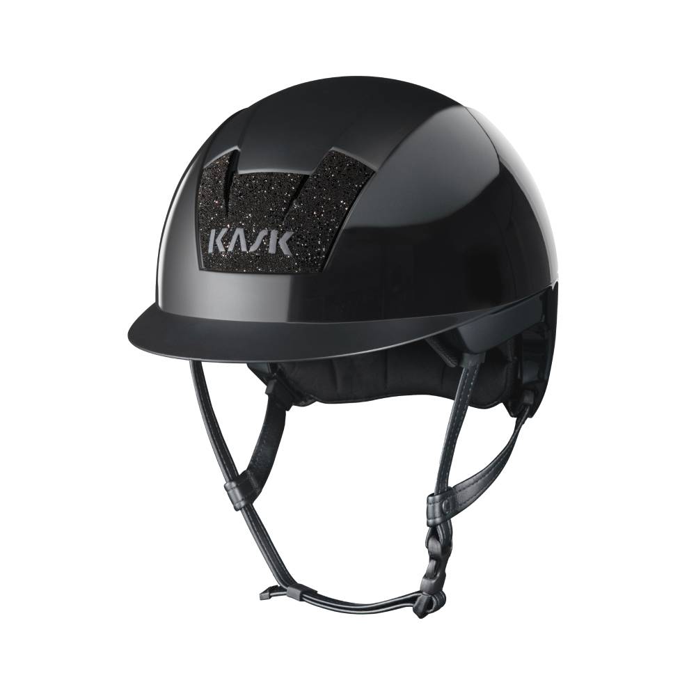 KASK Kooki Swarovski Carpet Reithelm inkl. Liner - black shine, Größe 55