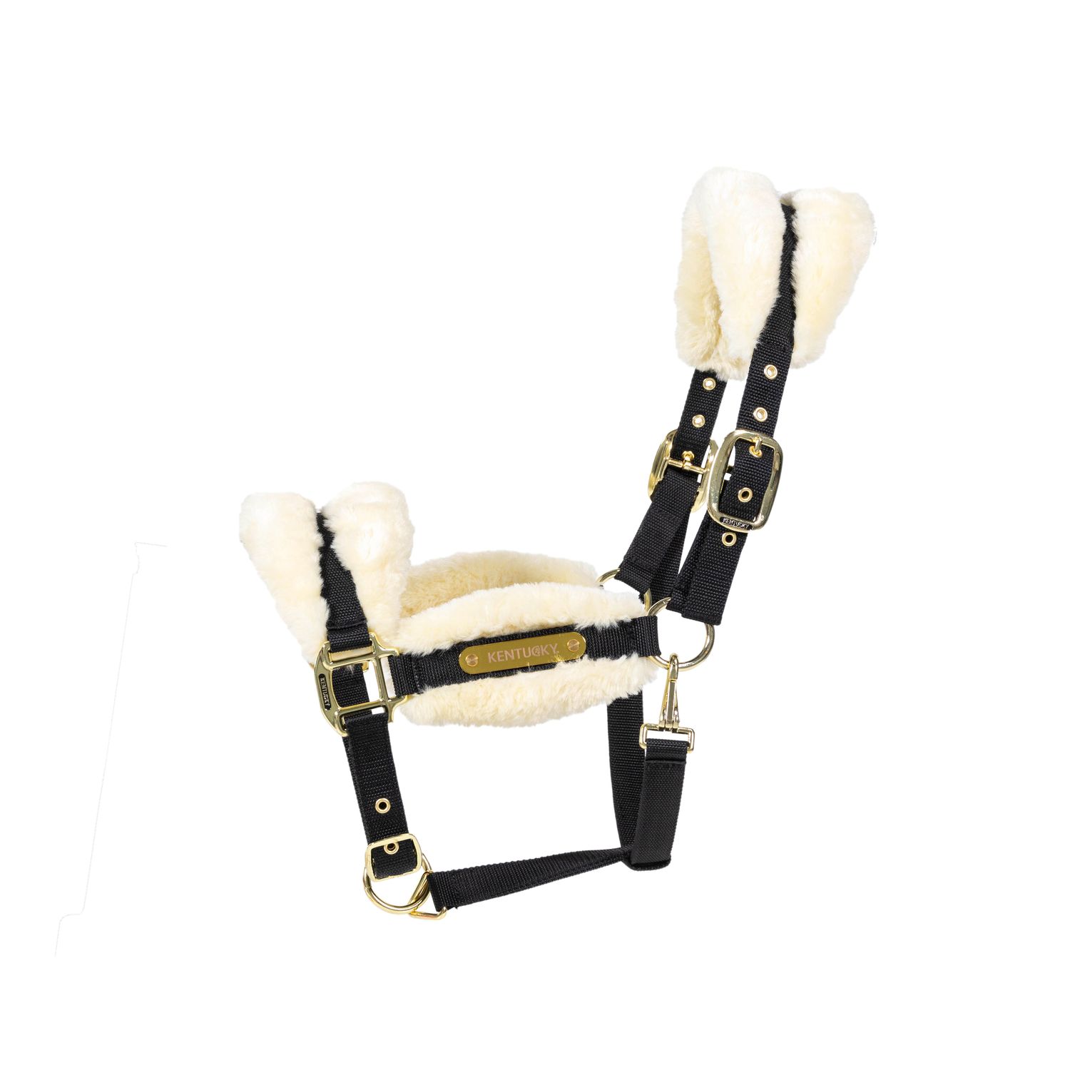 Kentucky Horsewear Nylon Sheepskin Halfter soft - natural, Größe Full