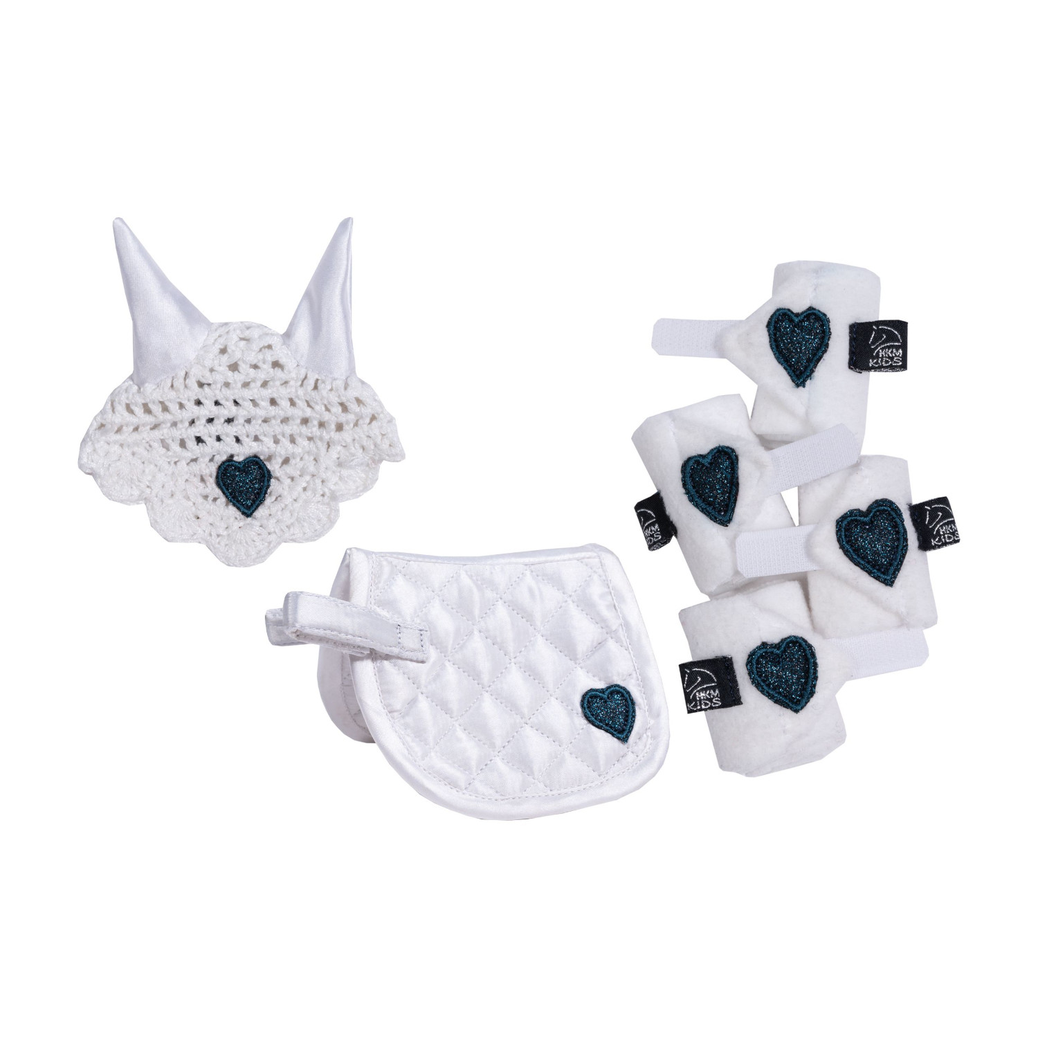 HKM Turnierset Cuddle Pony - weiß/blau