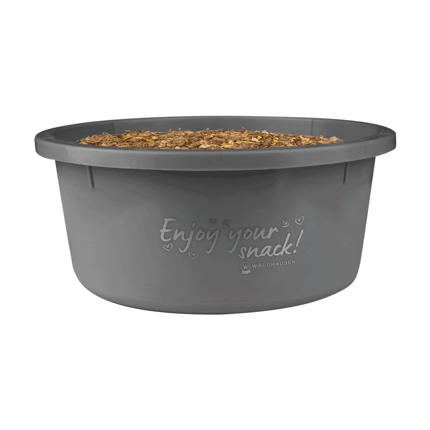 Waldhausen kleine Futterschale "Enjoy your snack" mit Deckel - grau