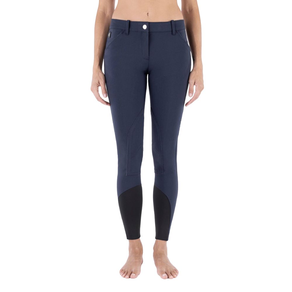 Equiline Boston Kniebesatz Reithose Damen - blau, Größe 38