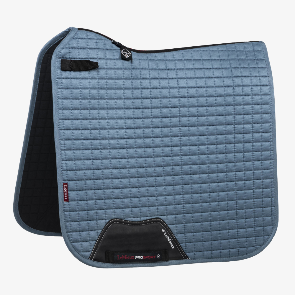 LeMieux Suede Dressage Square Dressur Schabracke - ice blue, Größe S/M
