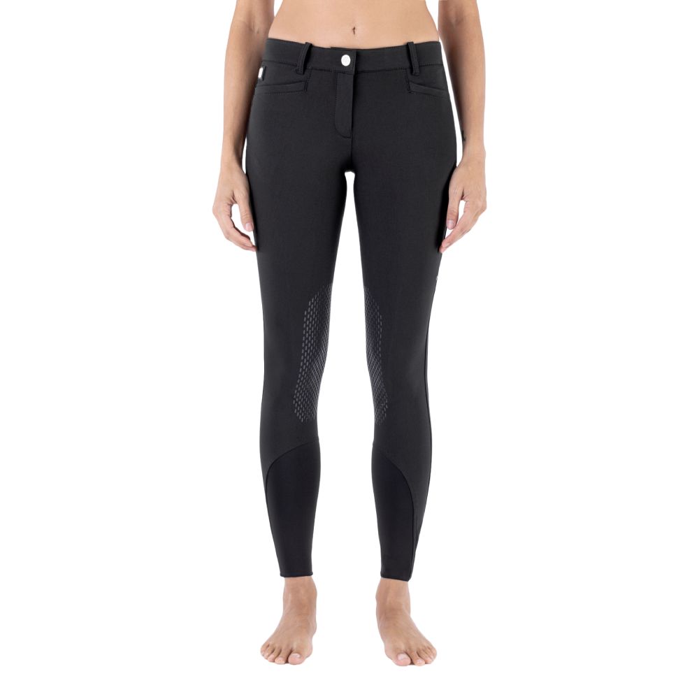 Equiline Ash X-Grip Kniebesatzreithose Damen - schwarz, Größe 34