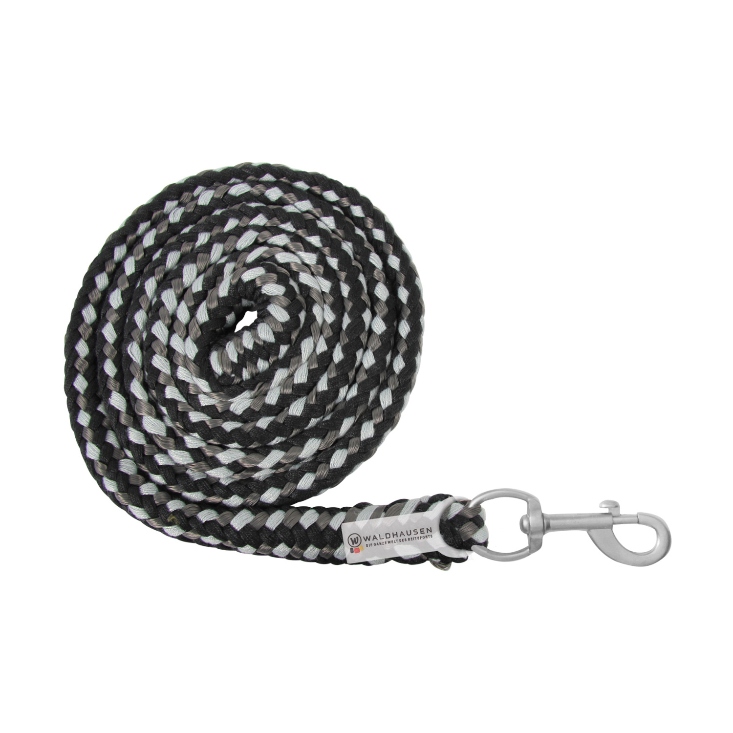 Waldhausen Anbindestrick Plus Karabiner - schwarz/grau