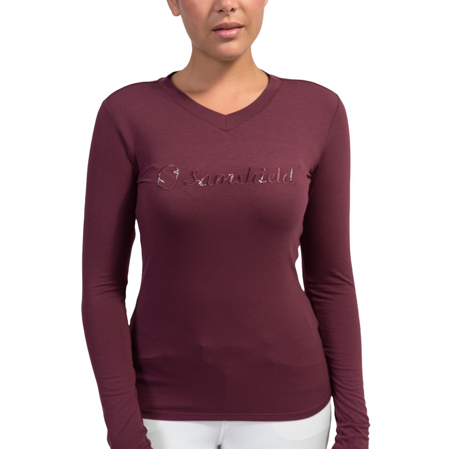 Samshield Axella Crystal Long Sleeve Shirt Damen - amarante, Größe S