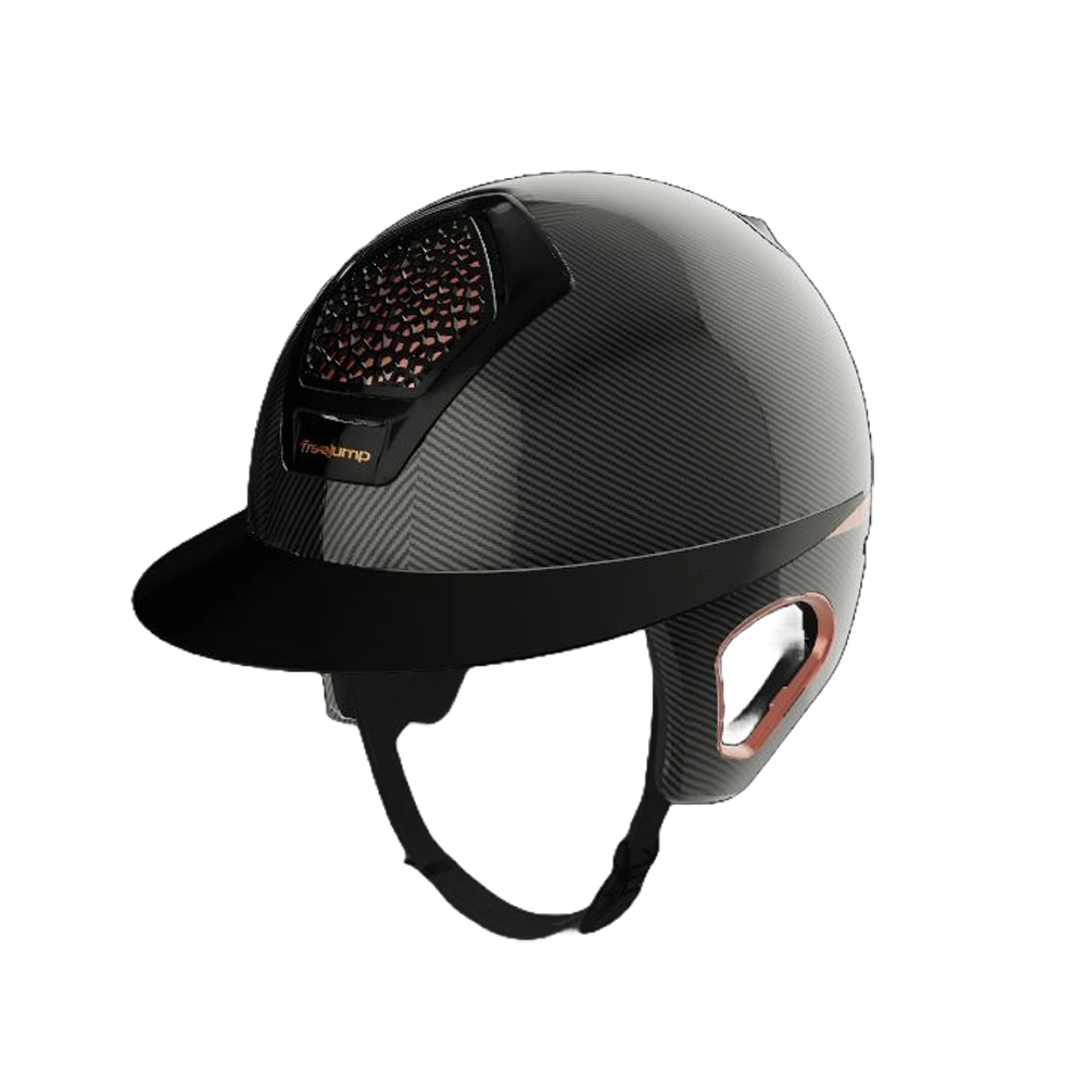 Freejump Voronoi Carbon Templet Protection Rosegold Reithelm - Schwarz, Größe M (55-59cm)