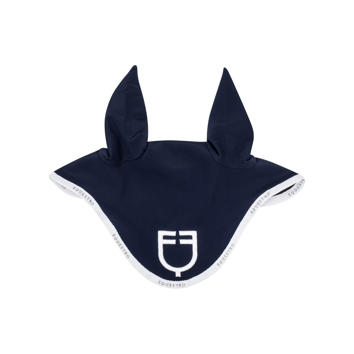 Equestro Fliegenohren mit Logo - navy/white, Größe PONY