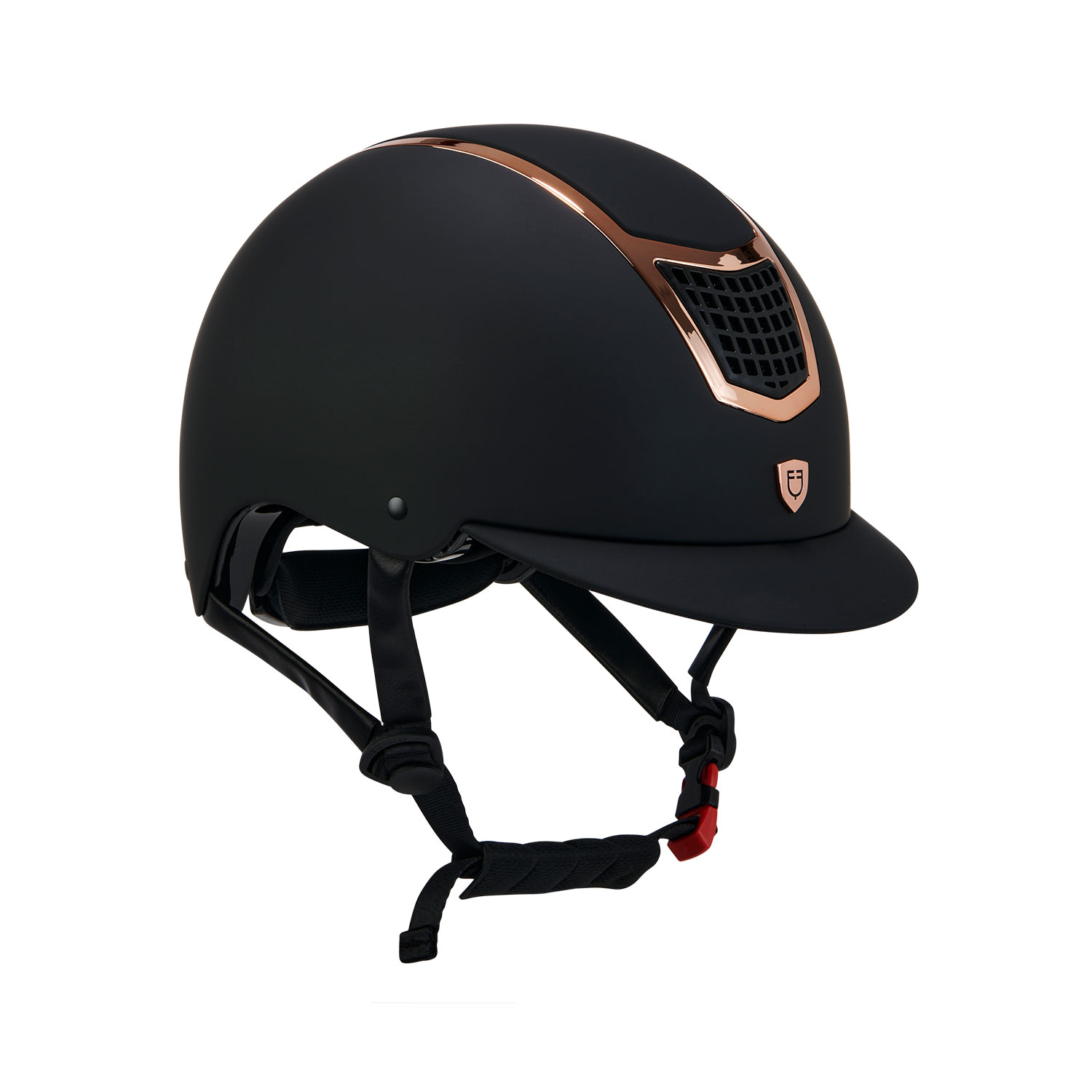 Equestro Eclipse matt ultra light Reithelm - black/rose gold, Größe L (59-61 cm)