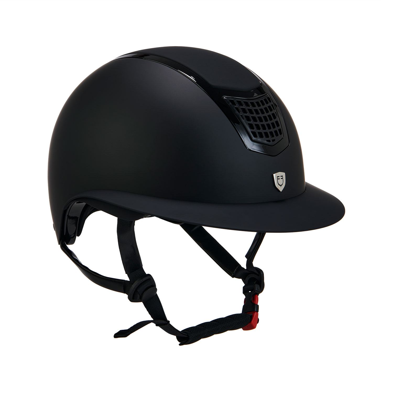 Equestro Eclipse Plain Mat Wide Visor Reithelm - black/black, Größe L (59-61 cm)