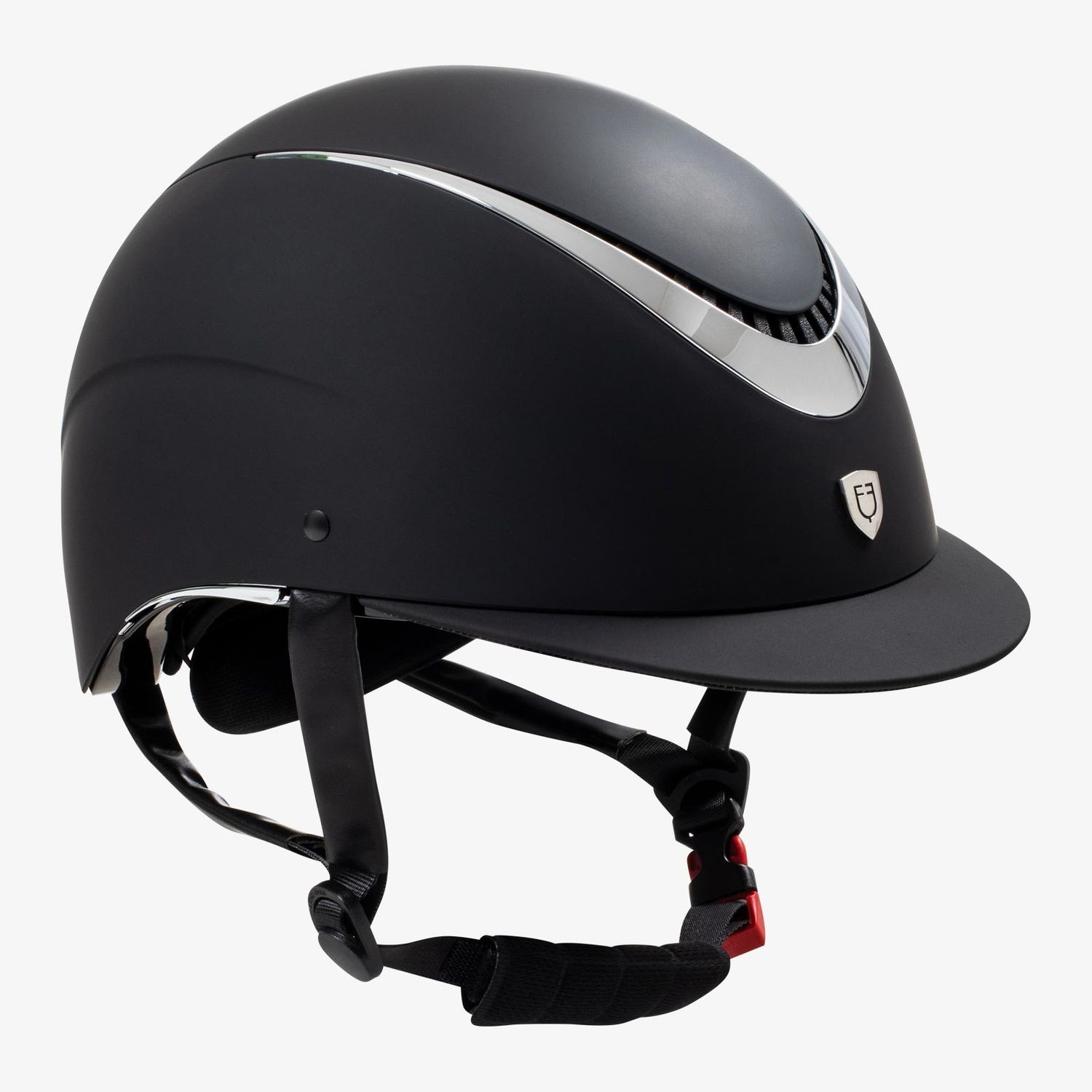 Equestro Unisex Schwarz Reithelm Mit Glänzendem Bezug - Bild 2