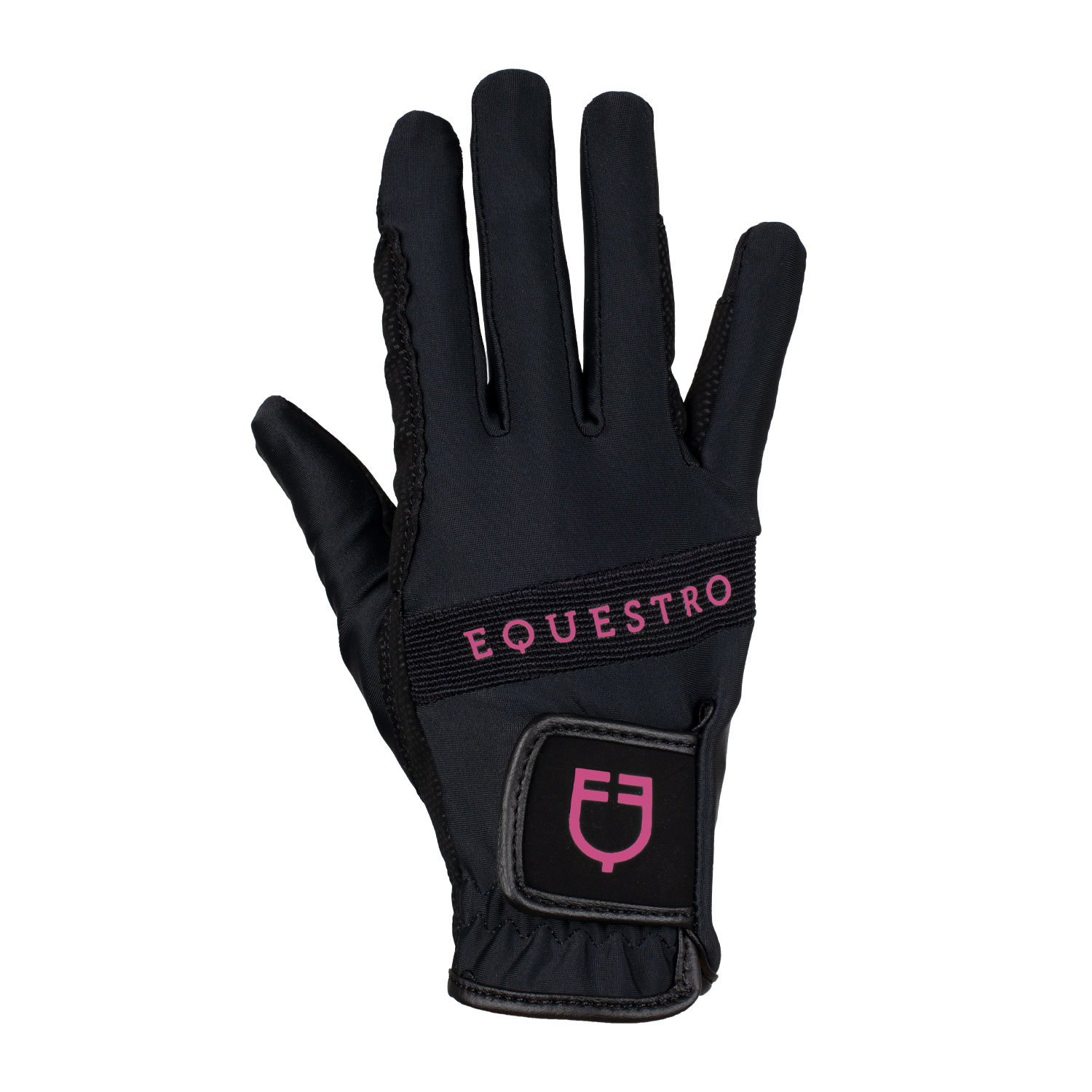 Equestro multicolor Reithandschuhe - black/fucsia, Größe 8