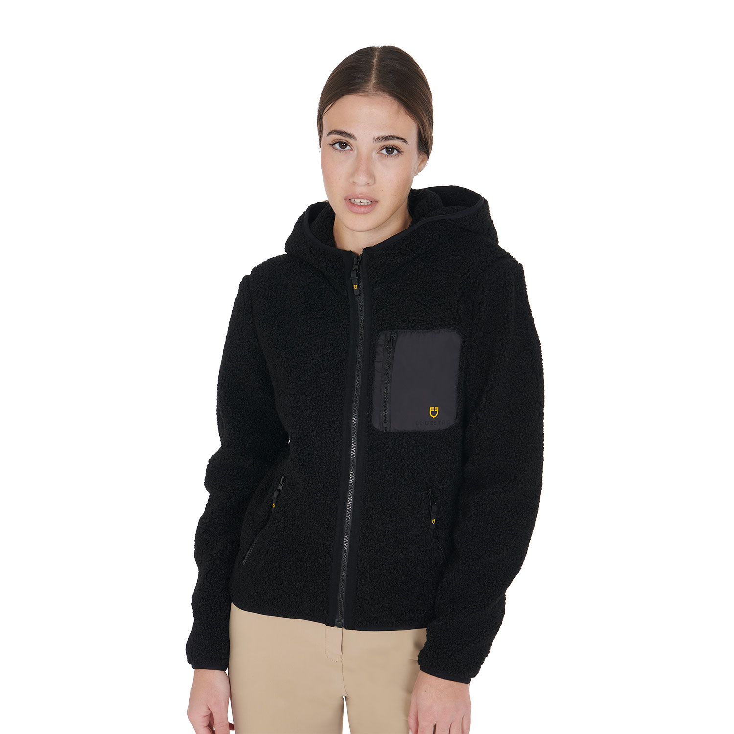 Equestro Teddy- Fleecejacke Damen - black, Größe XS