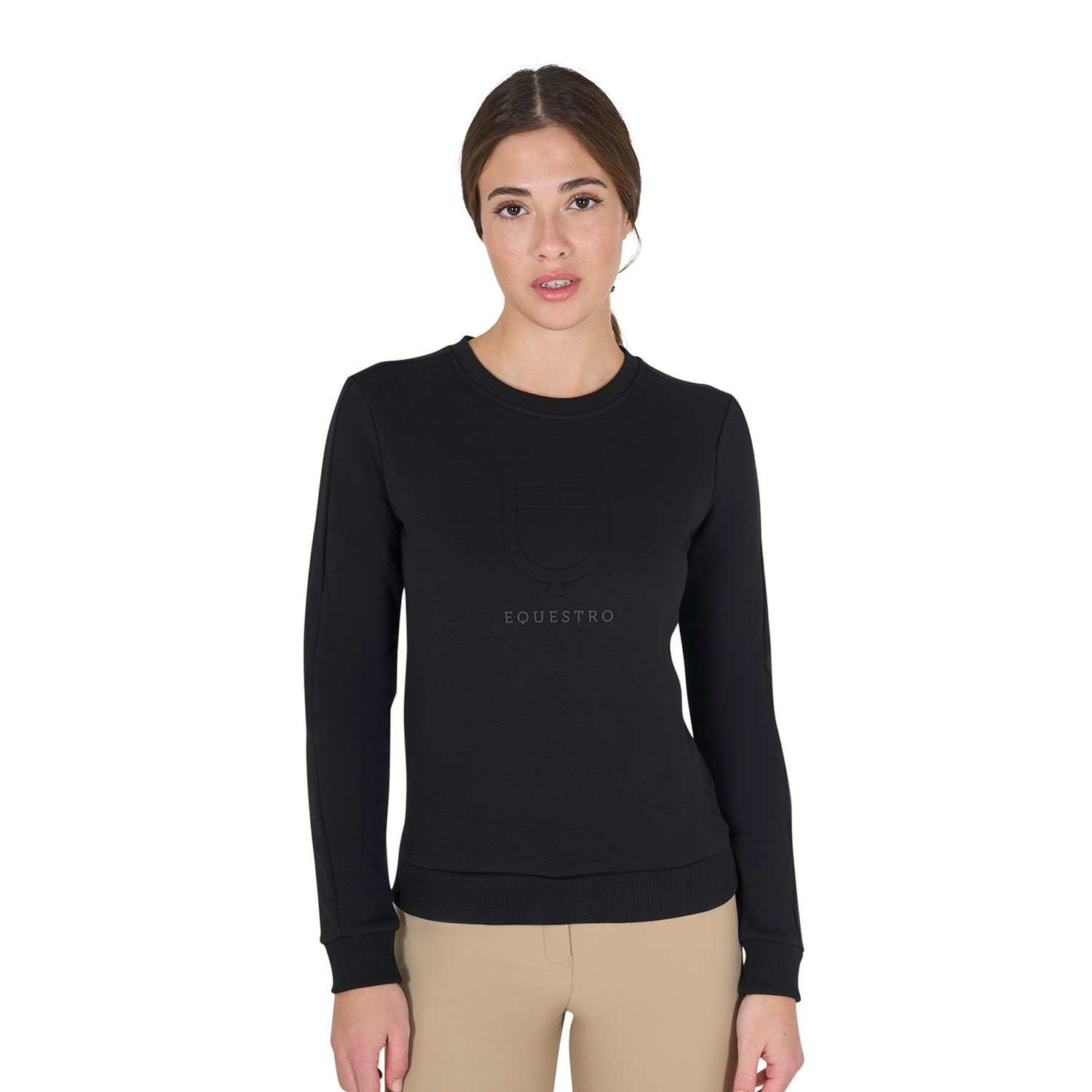 Equestro Crewneck Sweatshirt Damen - black, Größe XL