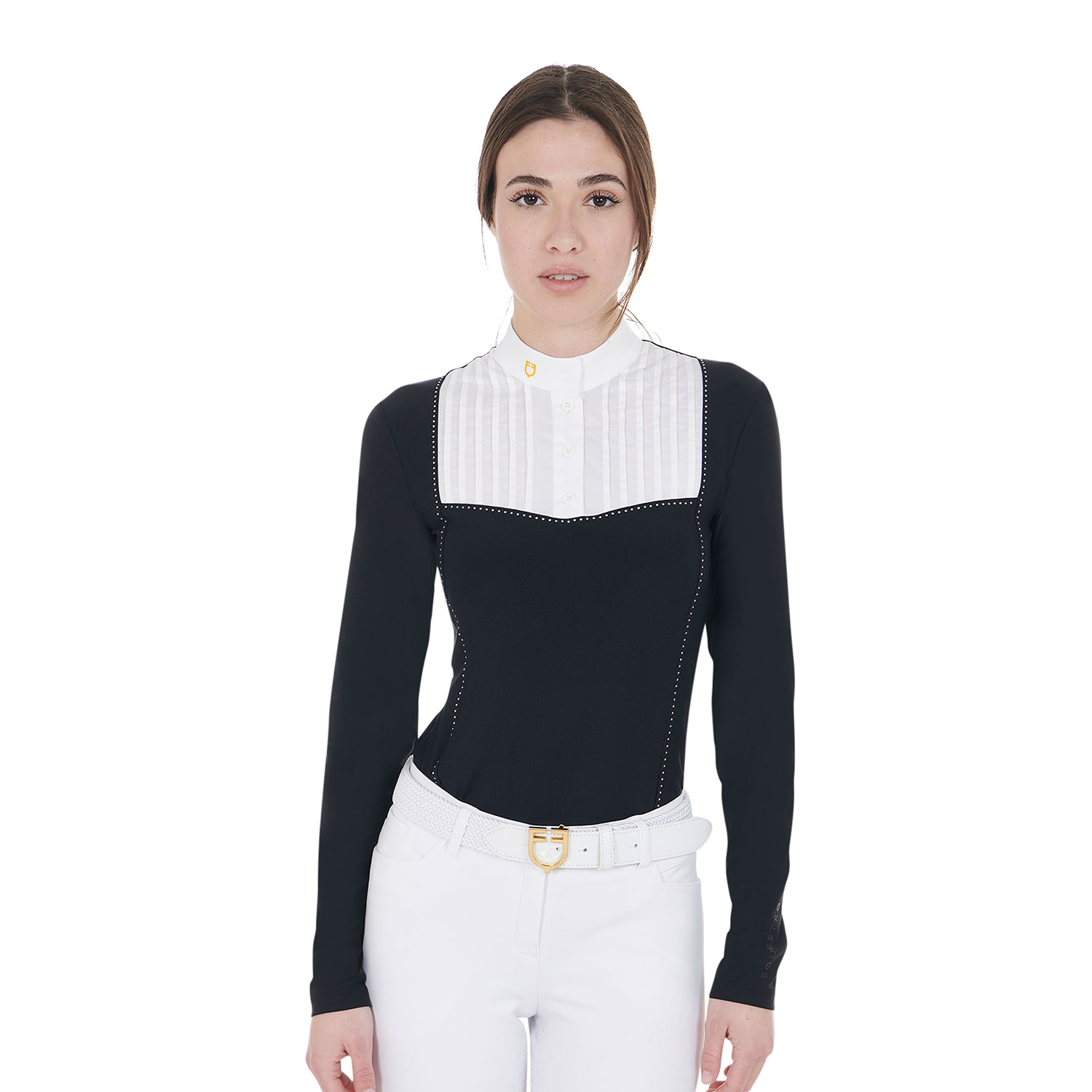 Equestro slim fit Turniershirt Damen - black, Größe XL