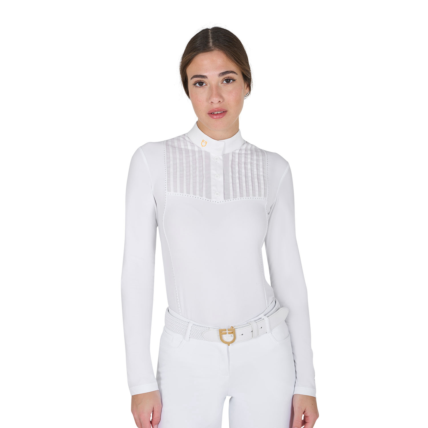 Equestro slim fit Turniershirt Damen - white, Größe XS