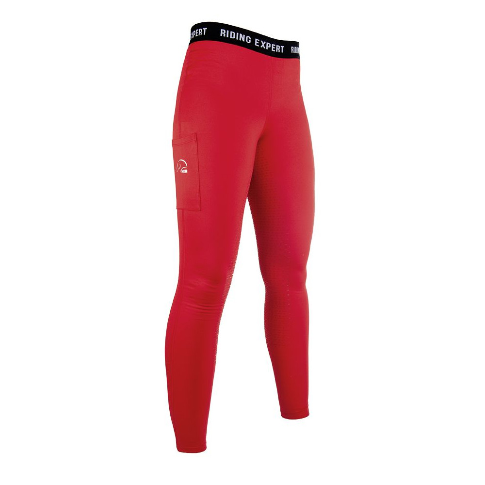 HKM Reitleggings Graz Style Silikon Vollbesatz Kinder - rot, Größe 170/176