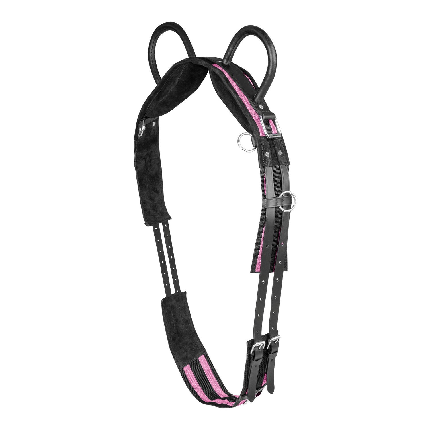 Waldhausen Longiergurt mit zwei Handgriffen - schwarz/rosé, Größe PON