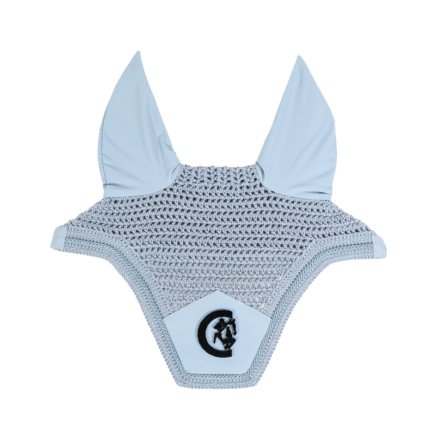 Kentucky Horsewear Fliegenhaube Wellington 3D Logo - hellblau, Größe full soundless