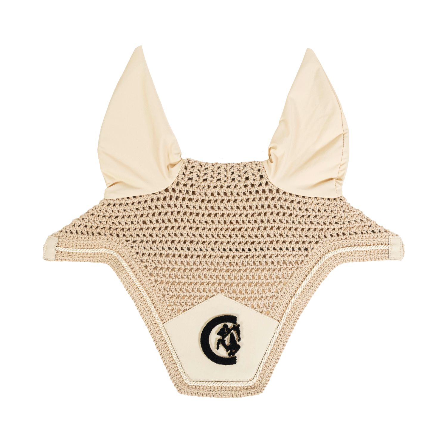 Kentucky Horsewear Fliegenhaube Wellington 3D Logo - beige, Größe Full