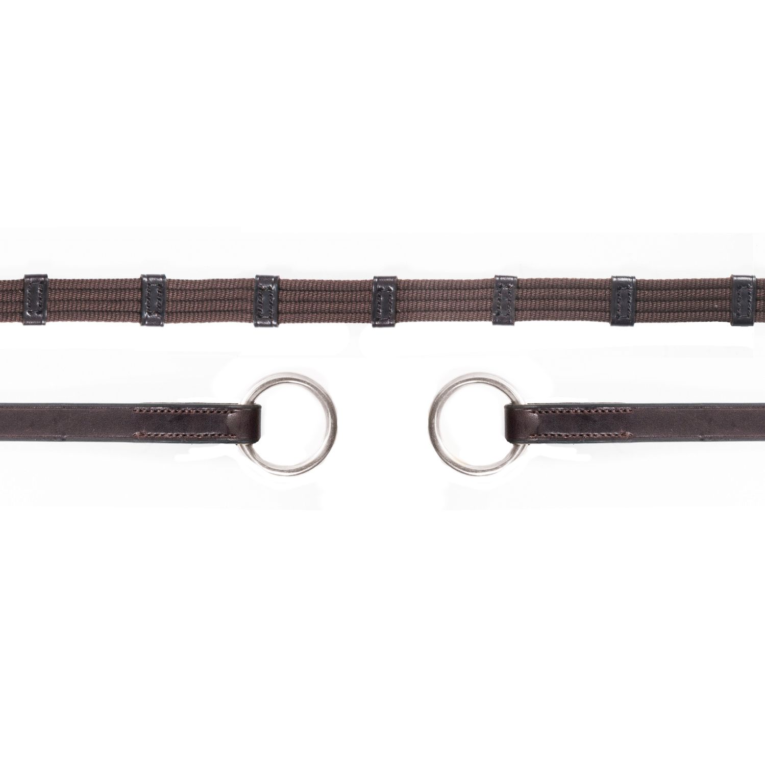 Schockemöhle Gurtzügel Doppelsteg Ring - dark brown/silver, Größe WB