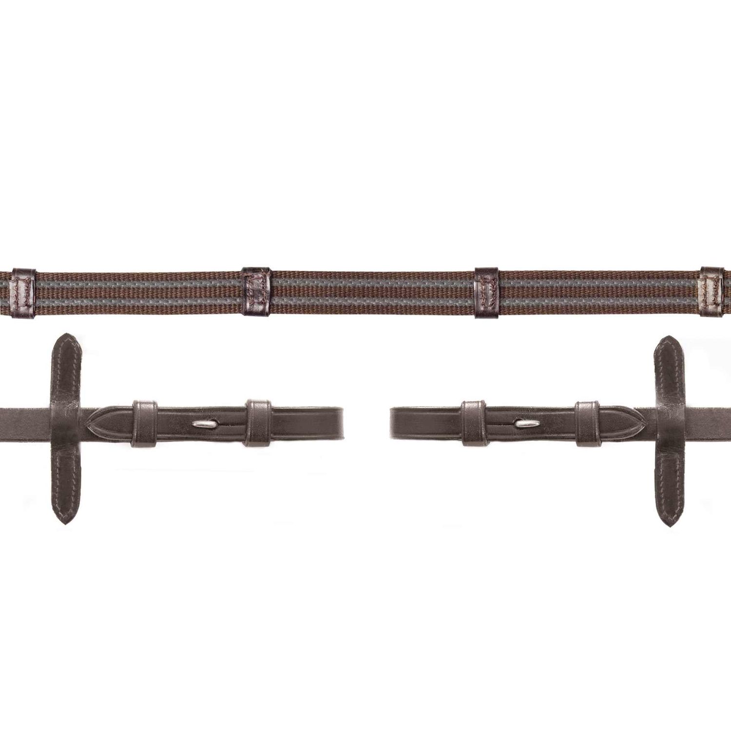 Schockemöhle Gripzügel - dark brown/silver, Größe WB