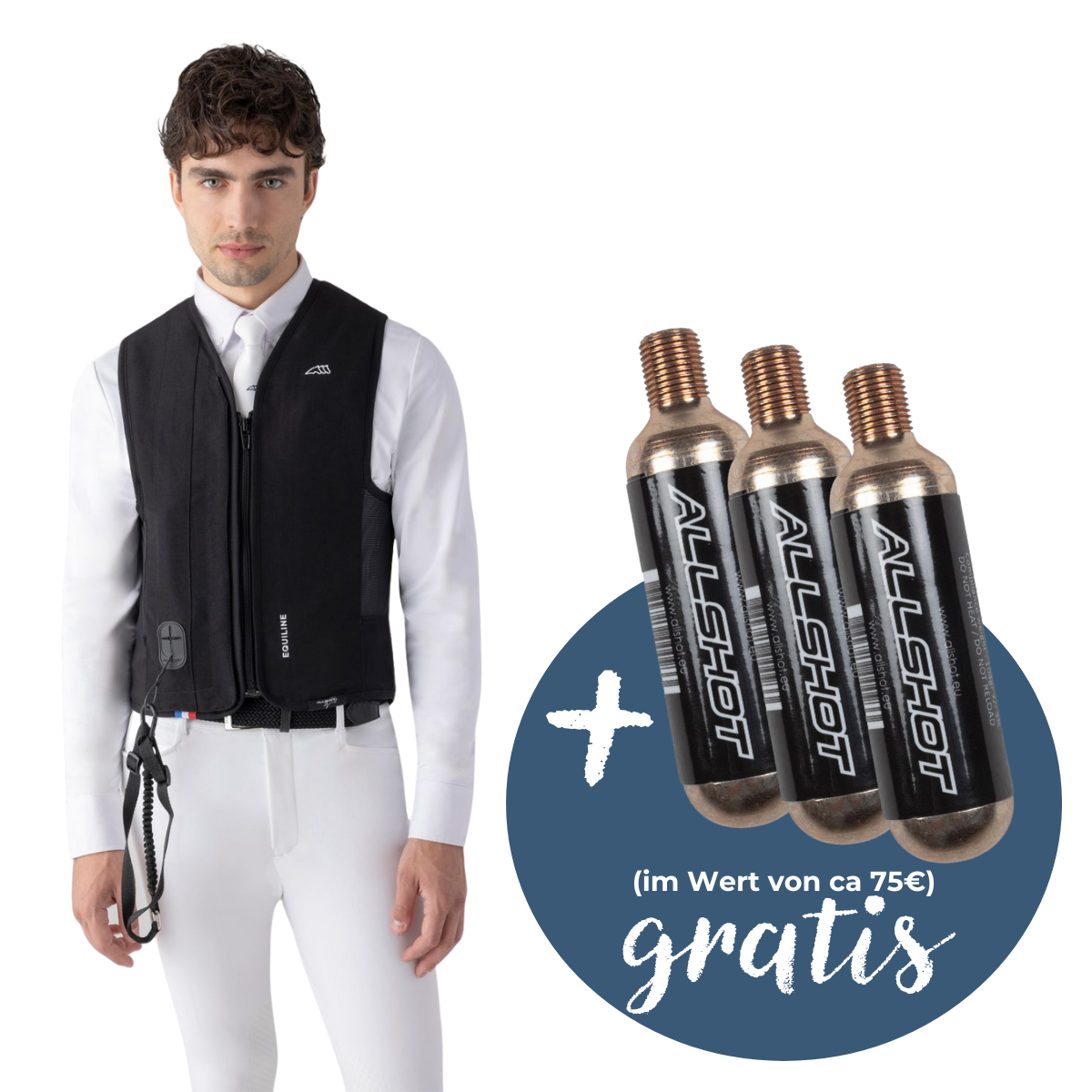 Equiline Belair Airbag Weste Unisex inkl. 3 Kartuschen - black, Größe XL/2XL