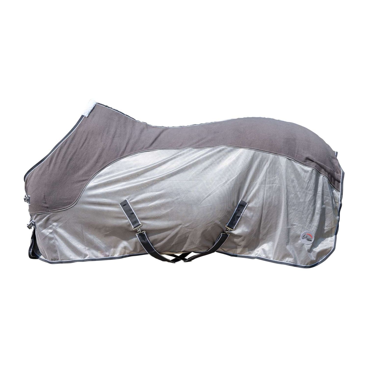 HKM Fliegendecke Comfort mit Fleece - grey/nature/blue, Größe 115 cm