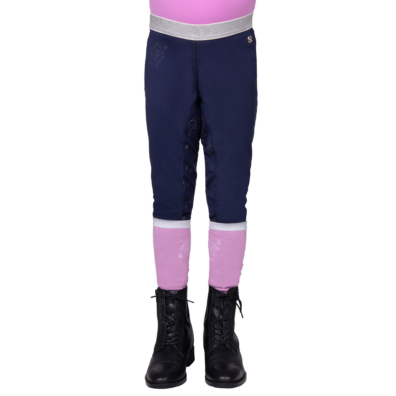 QHP Gwenn Vollgrip Reitleggings Kinder - navy, Größe 98
