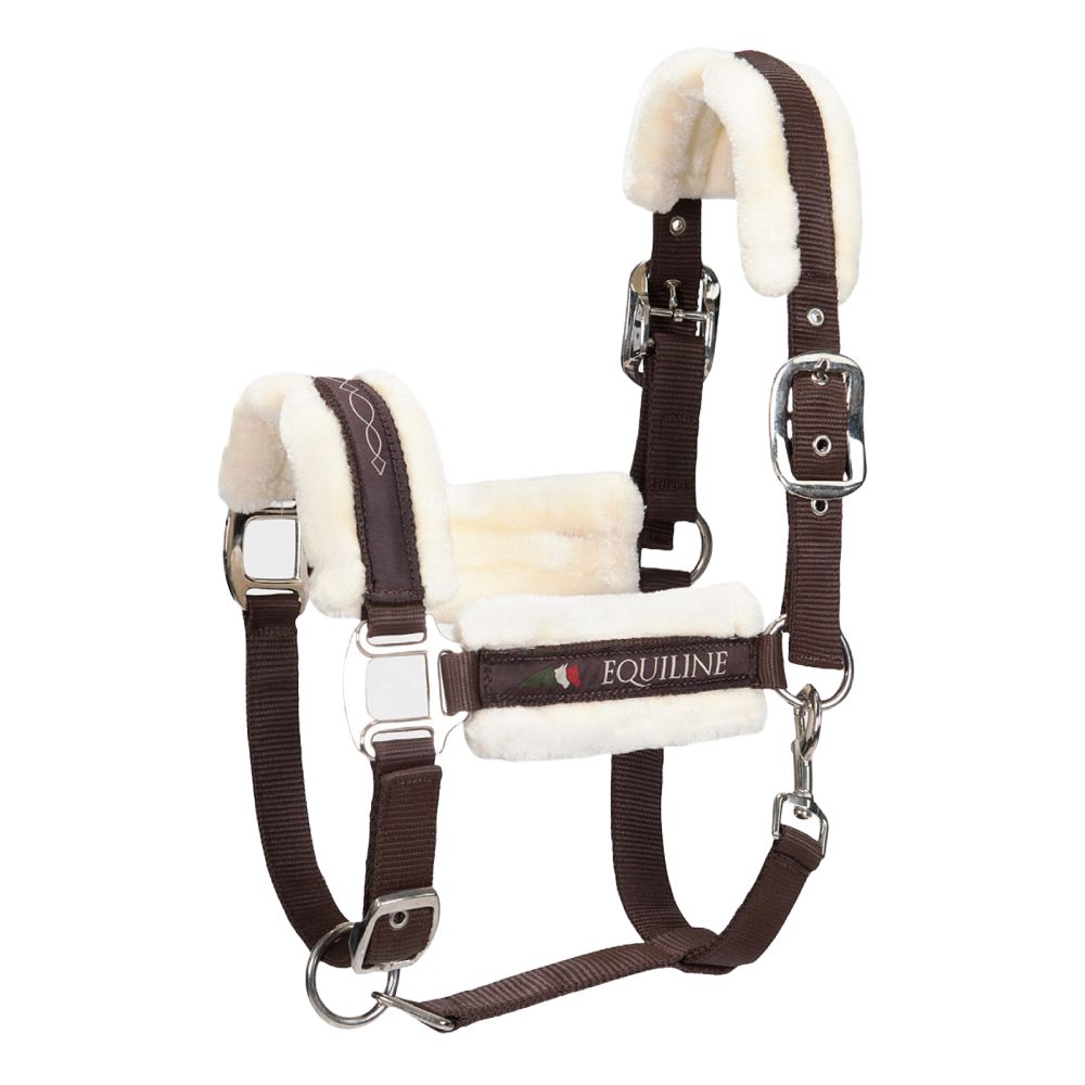 Equiline Tom Halfter Kunstlammfell - braun, Größe VB