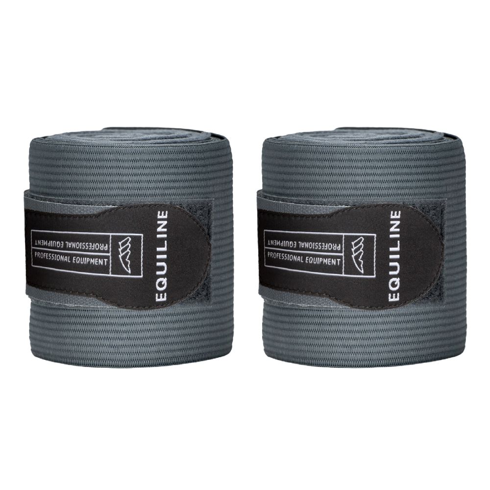 Equiline Bandagen Work Elastik+Fleece - grau