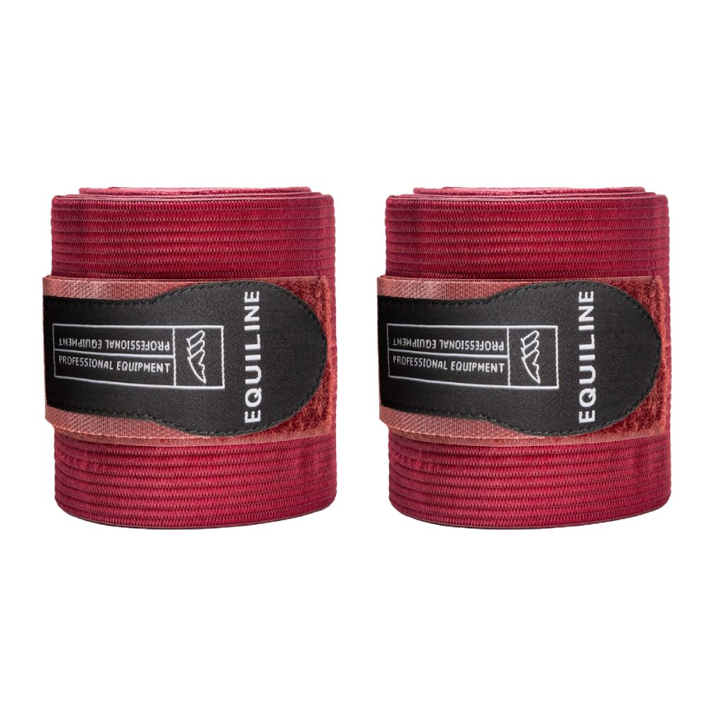 Equiline Bandagen Work Elastik+Fleece - bordeaux