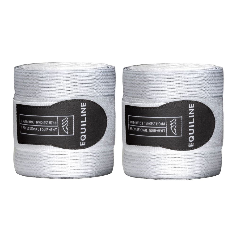 Equiline Bandagen Work Elastik+Fleece - weiß