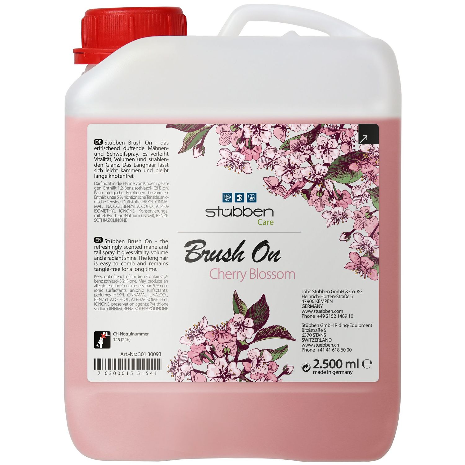 Stübben Brush on Refill Mähnen-Striegel 2,5L - Größe Cherry