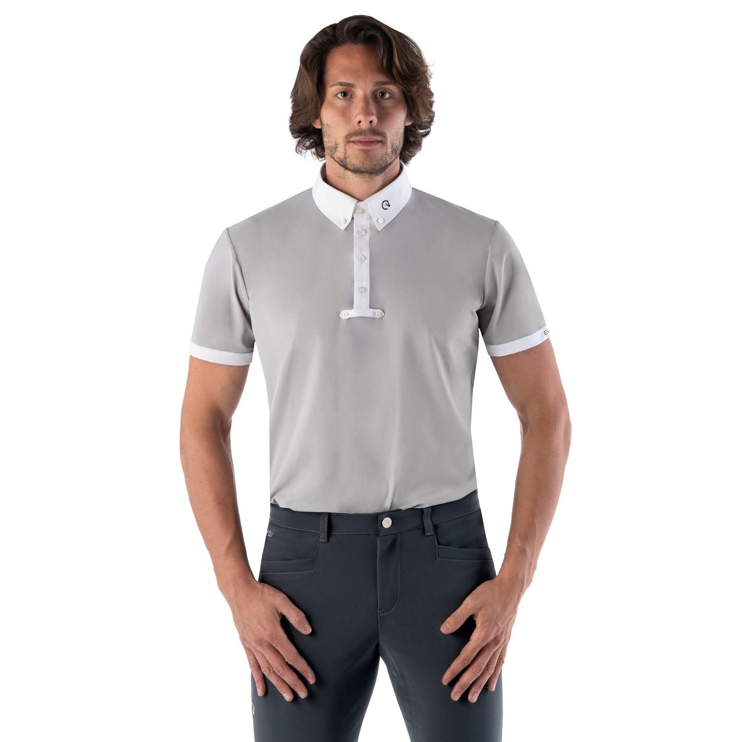 EGO7 MC Turniershirt kurzarm Herren - icegrau, Größe 52