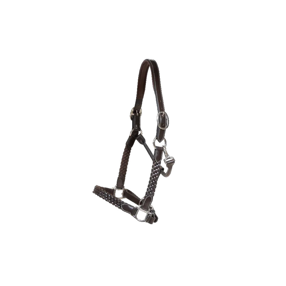 Dyon Plaited Halfter - braun, Größe Pony
