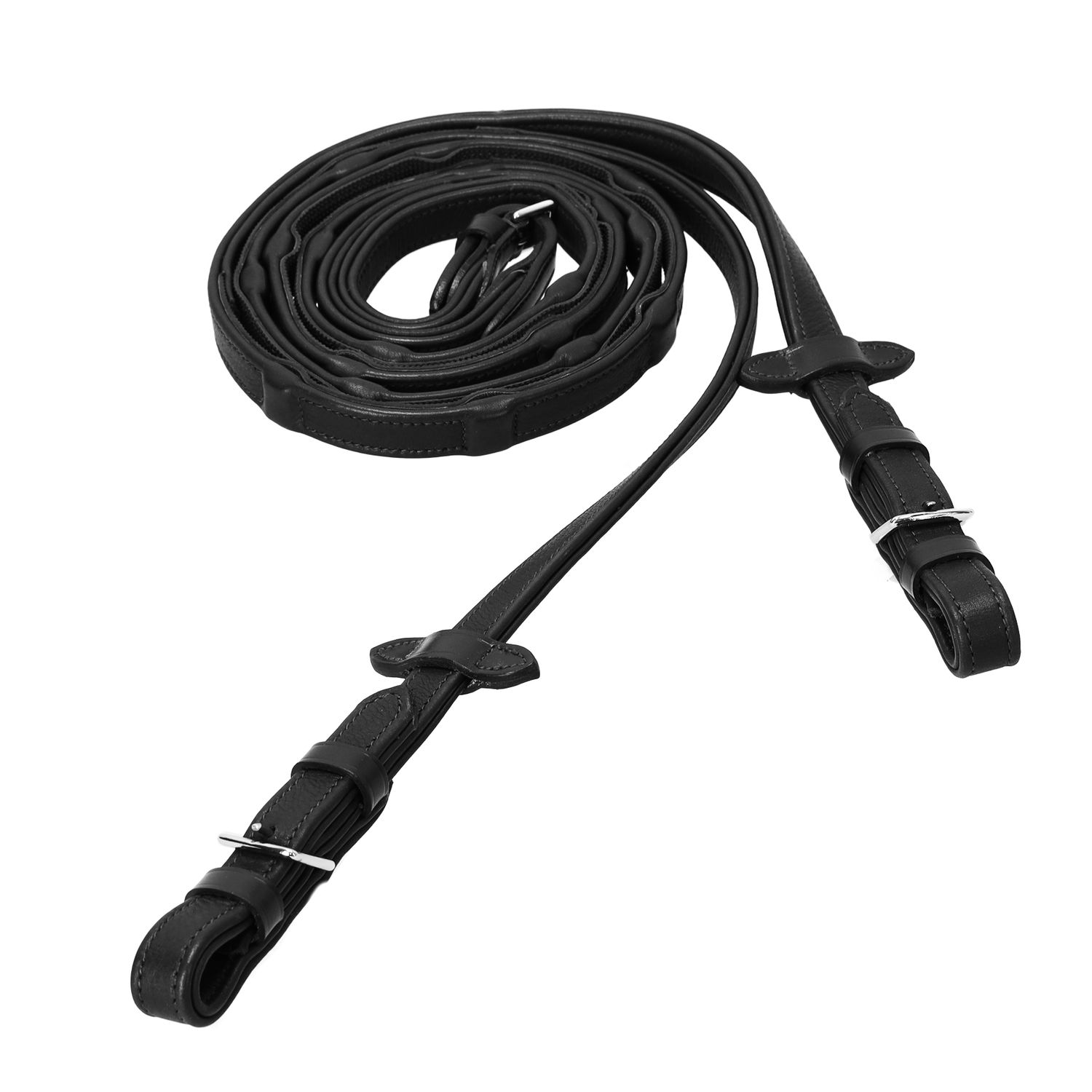Schockemöhle Durasoft Zügel Grip Wide 18mm - black/silver, Größe WB