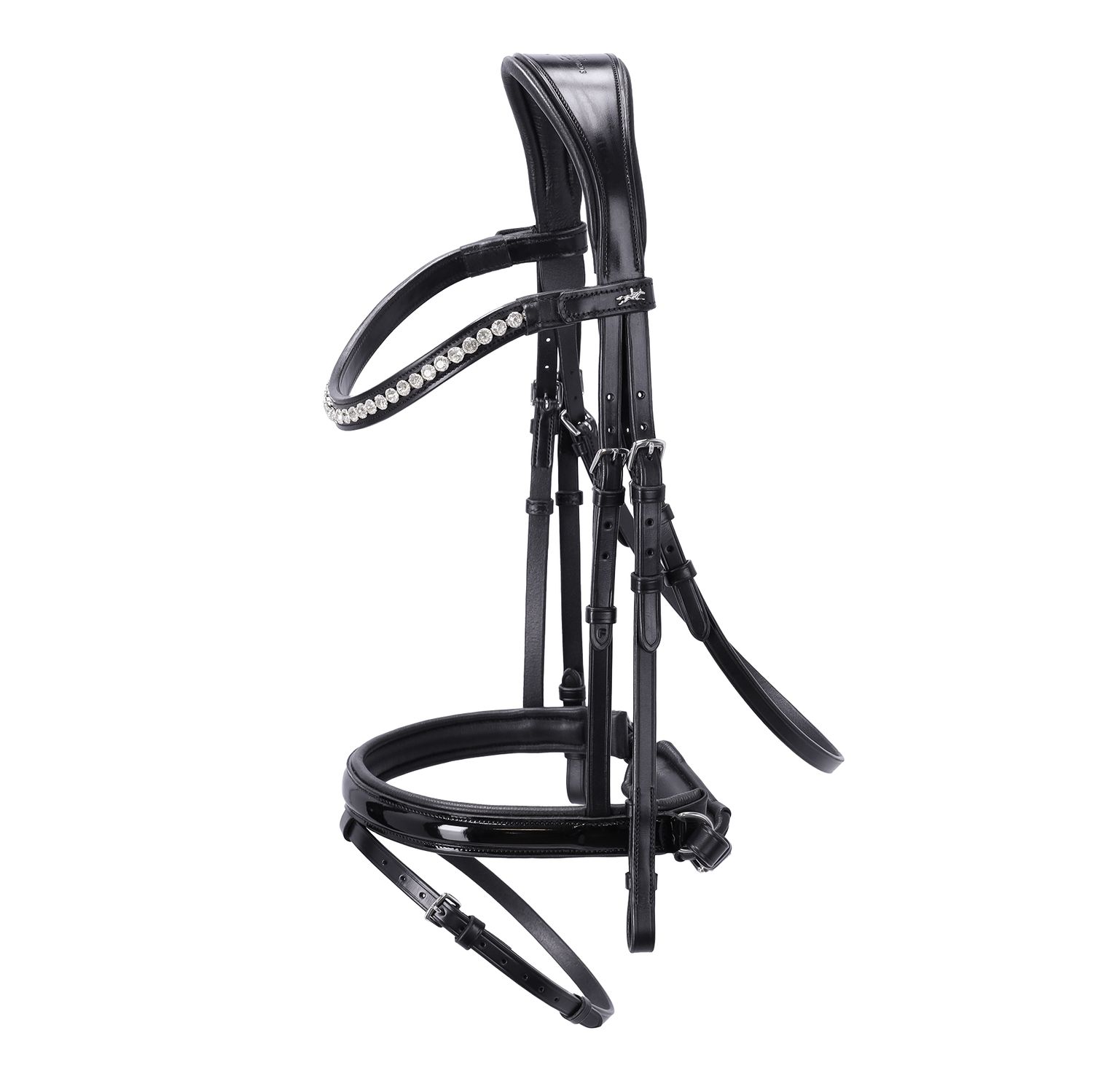 Schockemöhle Palermo anatomische Trense ohne Zügel - black/silver, Größe WB