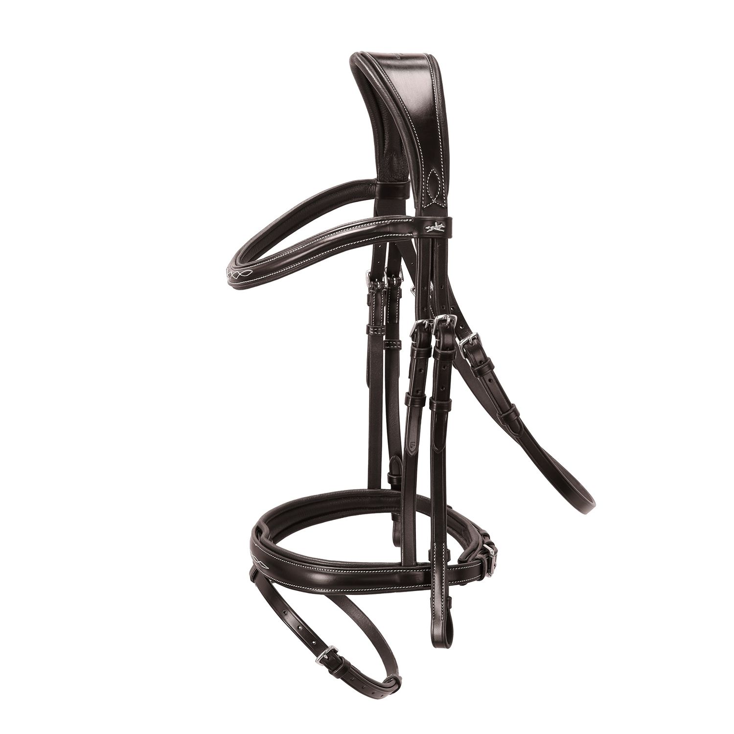 Schockemöhle Monza F Trense - dark brown/cream/silver, Größe WB