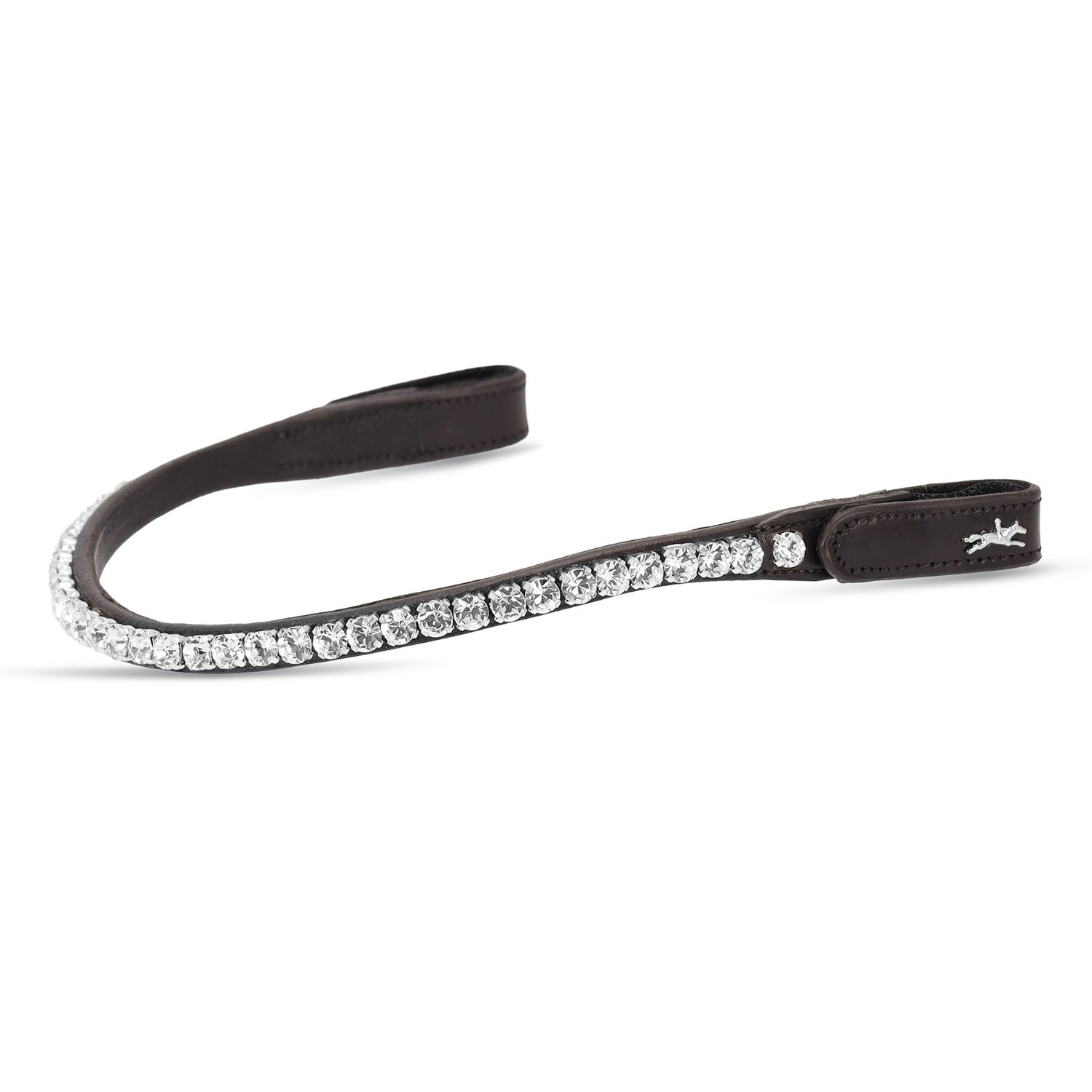 Schockemöhle Stirnriemen Siena - dark brown/crystal, Größe WB