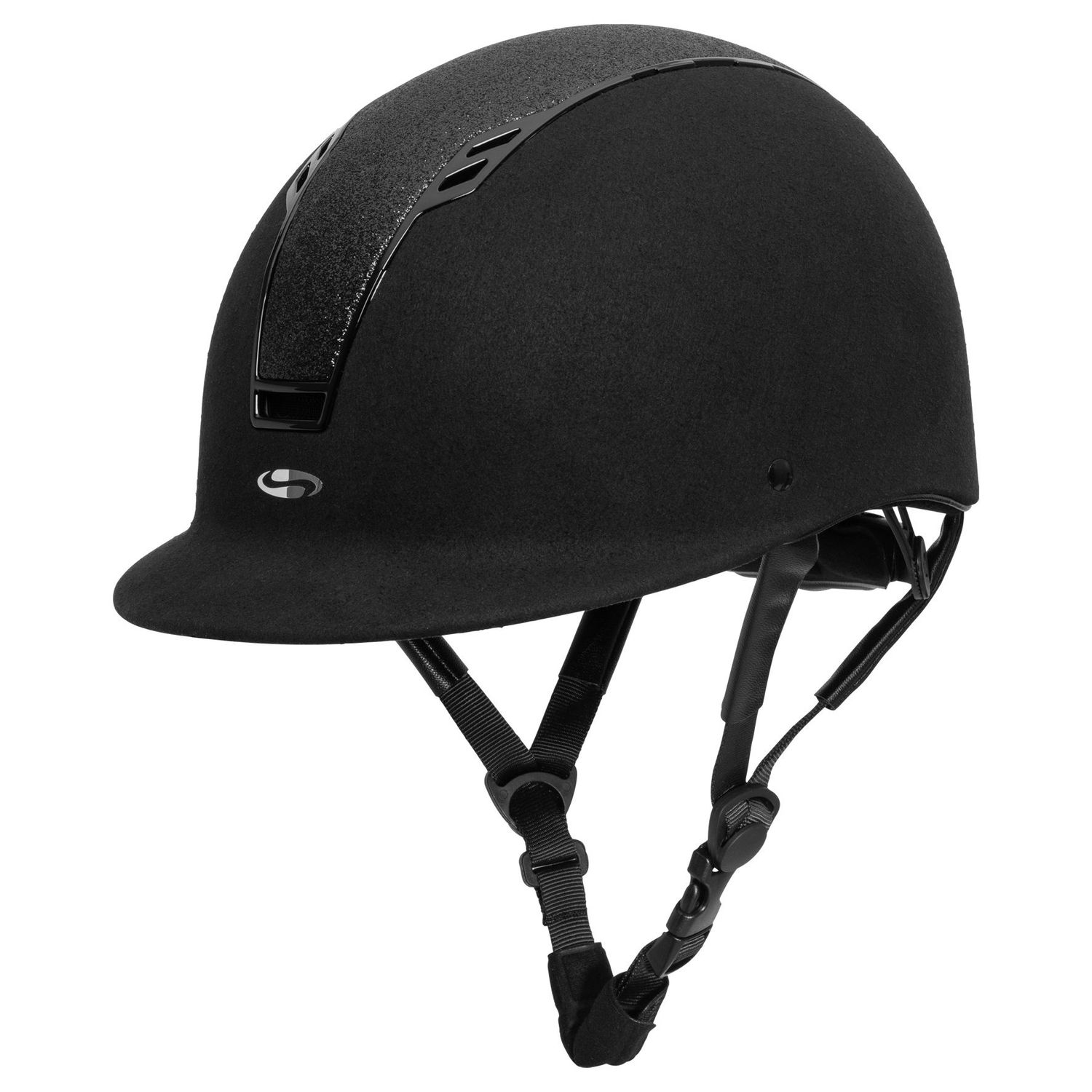 Swing H22 Reithelm Shine - schwarz velvet/schwarz shine, Größe 51 - 55 cm